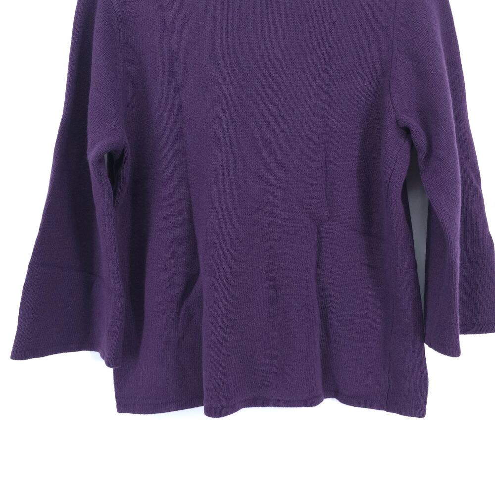 Sarah Spencer Lambswool Angora Quiet Lux Purple Mock Neck Flared Sleeve Cardi L - Picture 11 of 14
